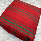 Moroccan Ottoman Pouf - Berber Cushion Cover - Decorative Cushions - Red Moroccan Cushion