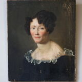 Portrait of an elegant woman oil on canvas from the 19th century.