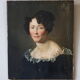 Portrait of an elegant woman oil on canvas from the 19th century.