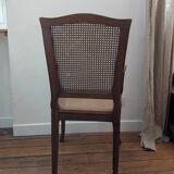 Antique Louis XVI style armchair in wood and caning