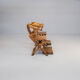 70s handmade wood carved throne chair