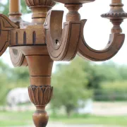 French neoclassical carved wood chandelier – circa 1950