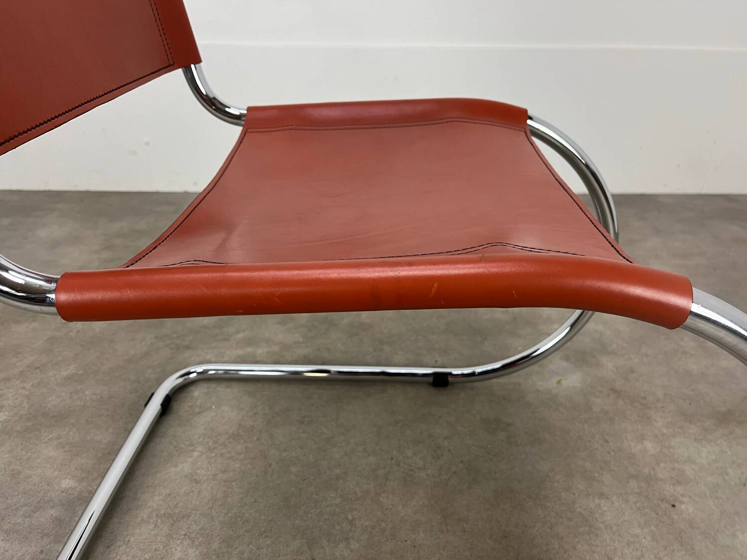 MR10 Mies Van Der Rohe chair, leather, 1980s