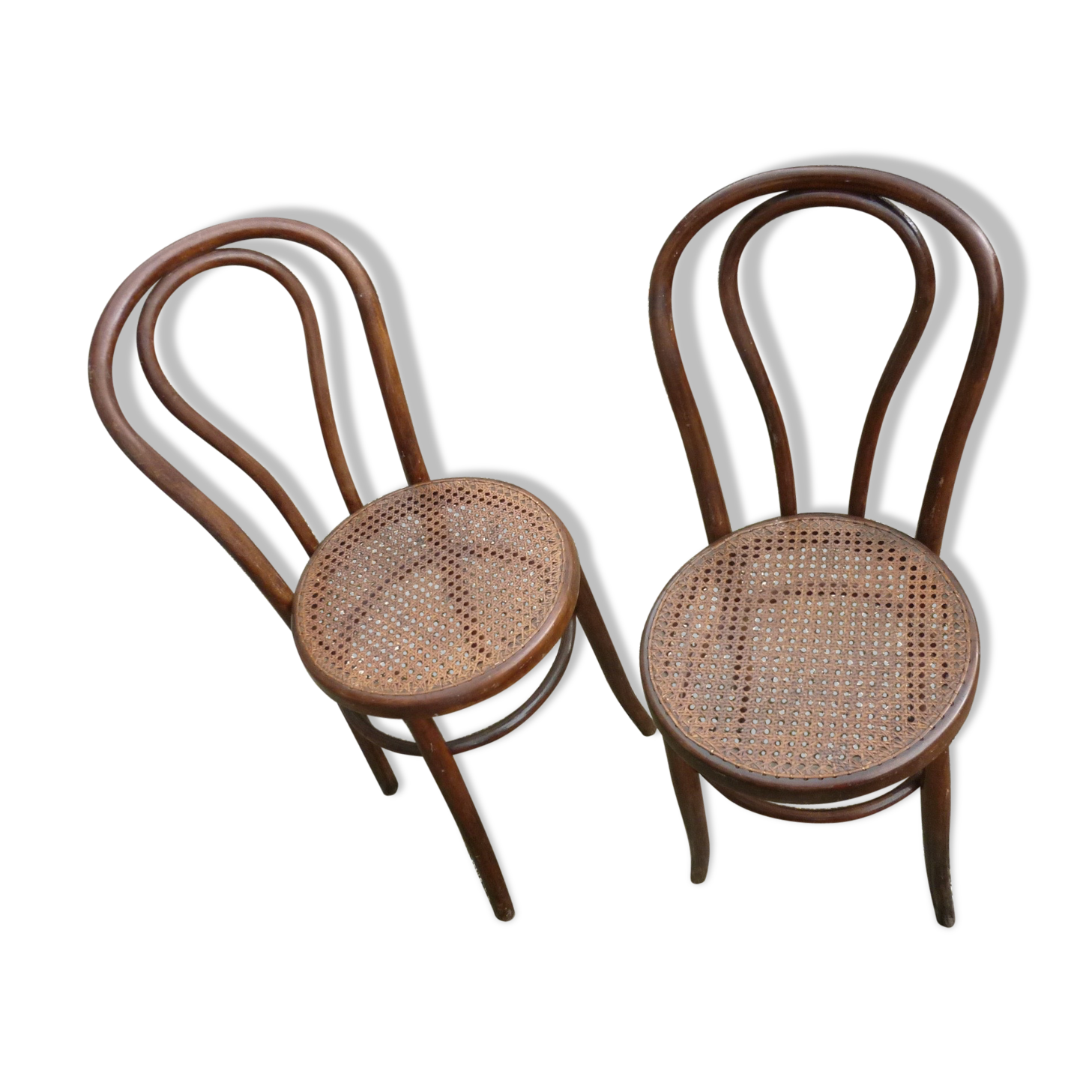Pair of curved wooden Bistro chairs