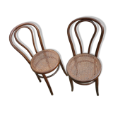Pair of curved wooden Bistro chairs