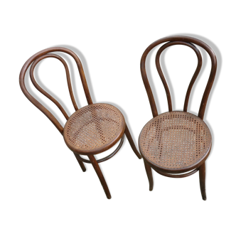 Paire de chaises bistrot en bois courbé