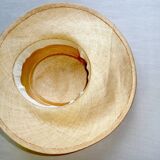 Handmade 50s boater hat in straw and brown ribbon