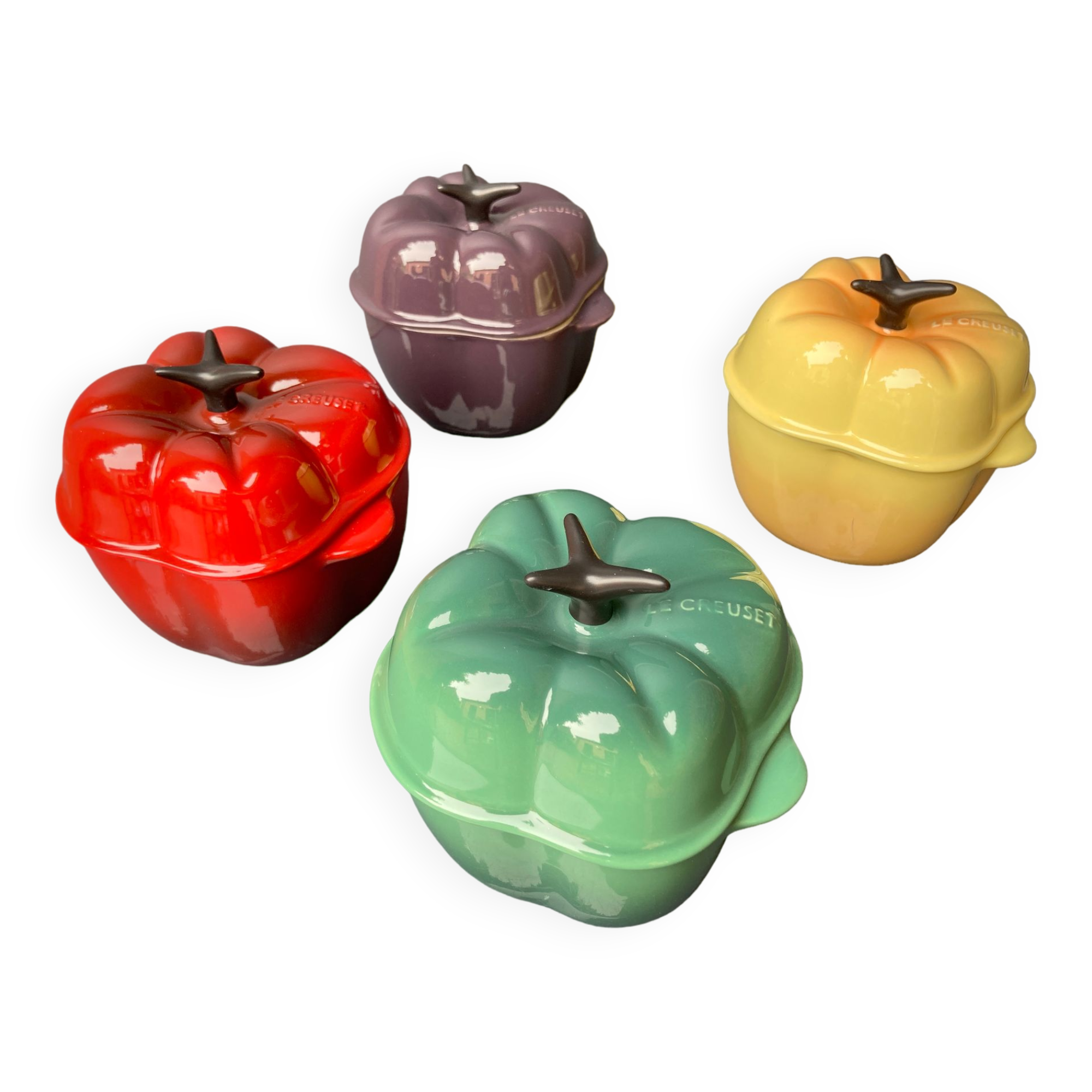 Four Le Creuset ceramic casseroles