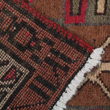 Vintage red persian runner rug long traditional handwoven oriental wool carpet 110x385cm