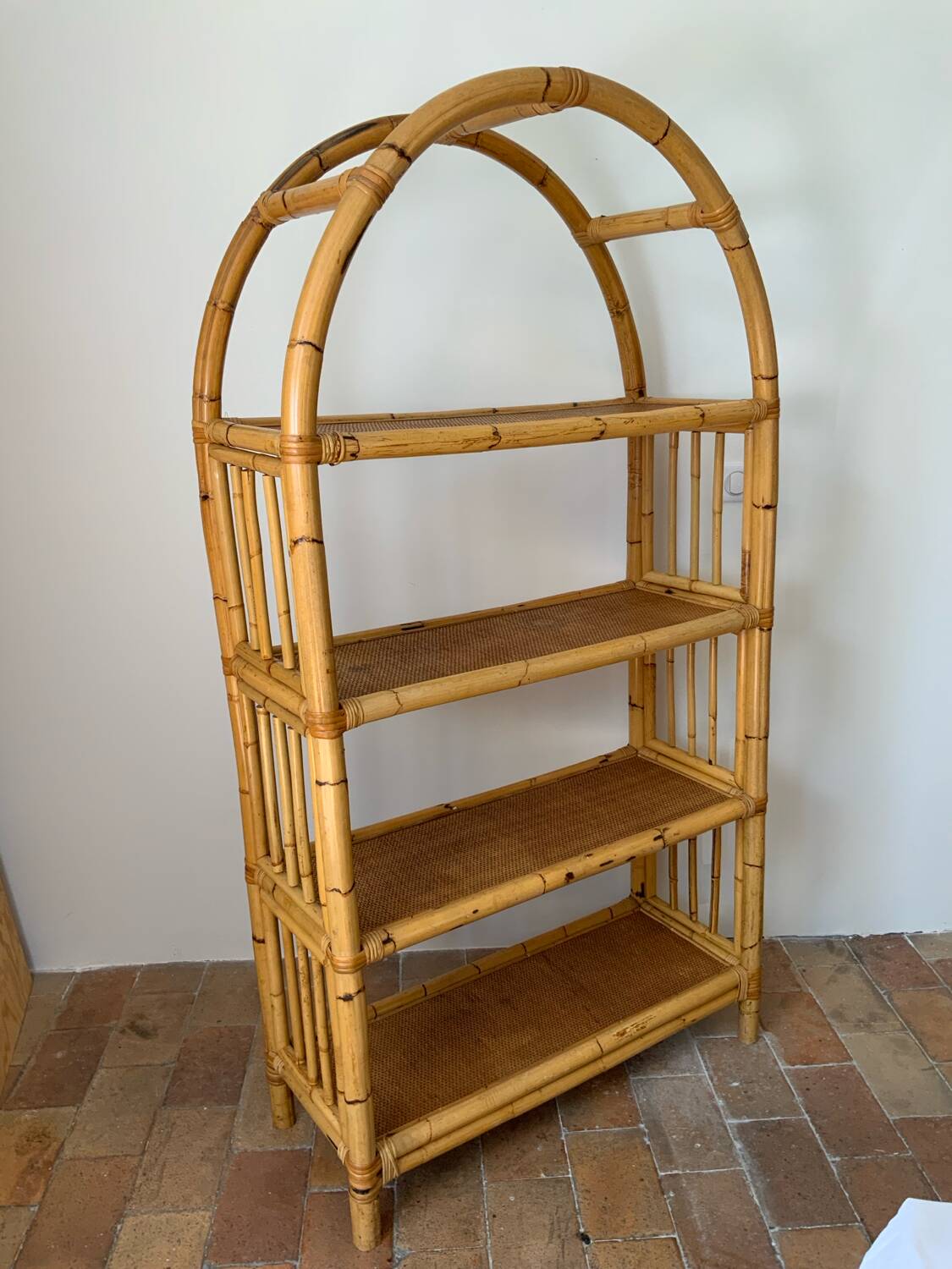 Large rattan shelf