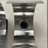 Pair of Space Age brushed metal wall lights