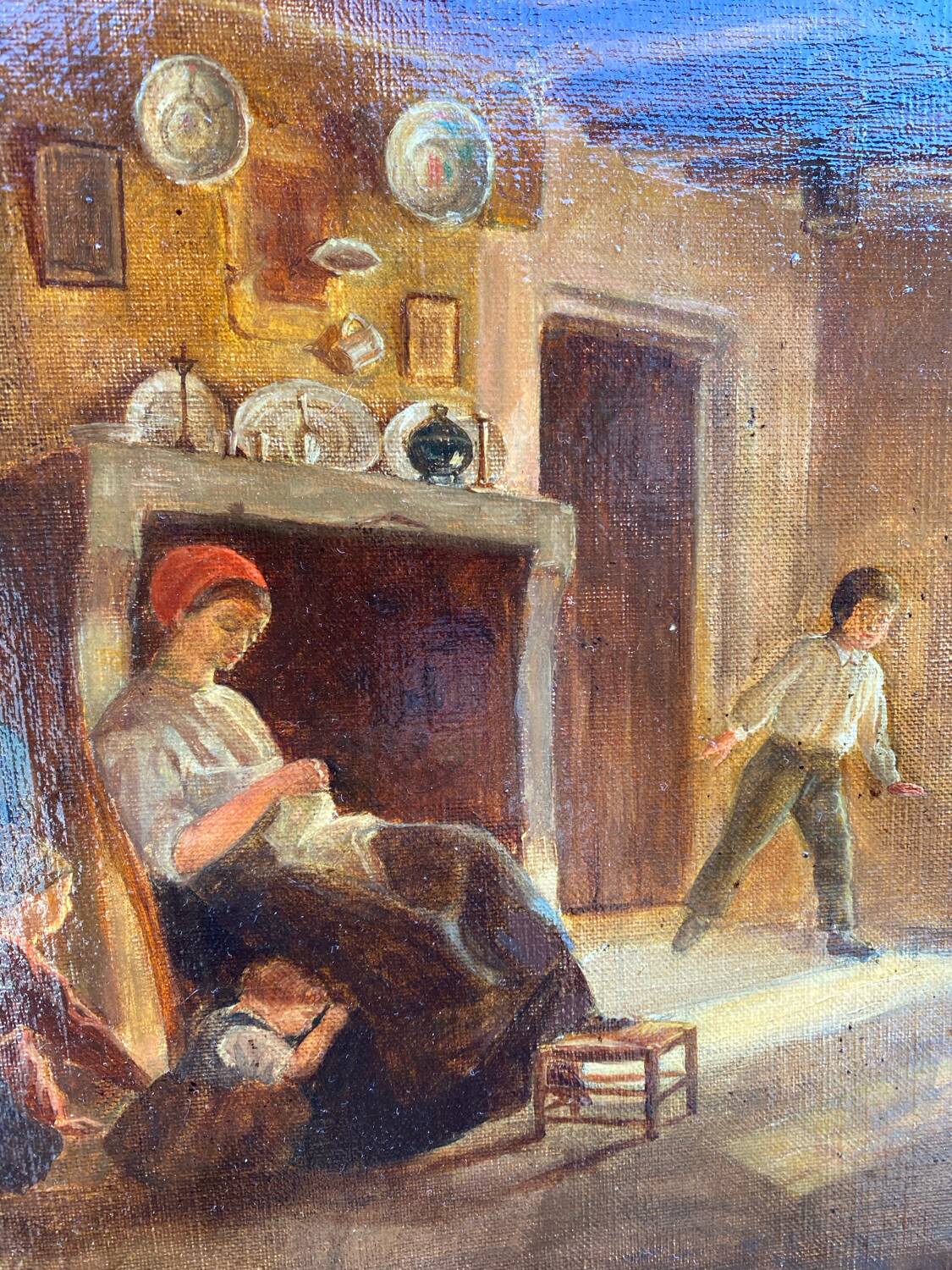Interior scene signed 19th century