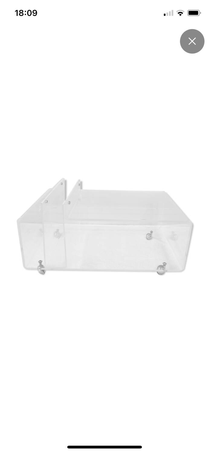 Table basse et porte revue en plexiglas vintage, années 70