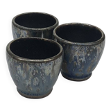 3 stoneware bowls, salted and flamed by Marcellus Aubry