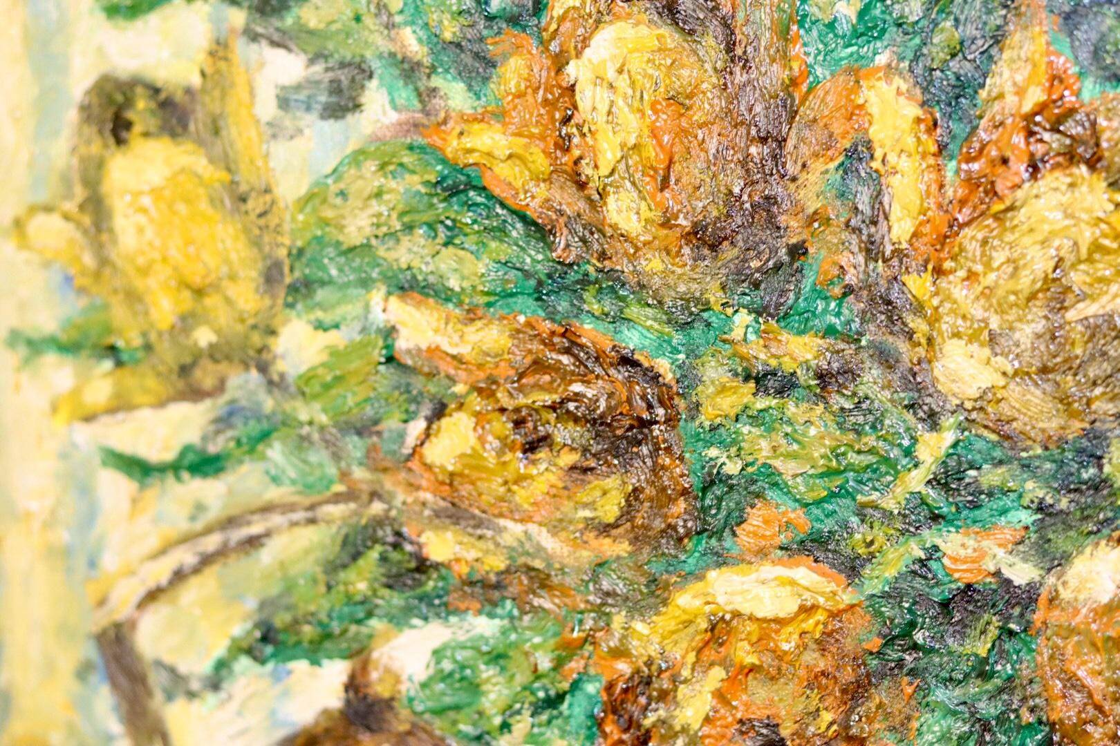 Oil painting on Swedish canvas from the mid-century "Floral Still Life" by Lars DraabyeK -- Vintage and framed.