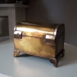 Old jewelry chest in solid brass
