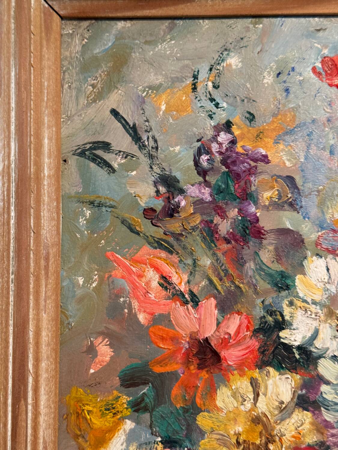 Still life with wild flowers, signed, early 20th century