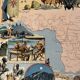 Old illustrated map of Central Africa from 1948 - JP Pinchon