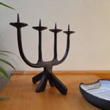 Brutalist wrought iron candlestick, 1960s