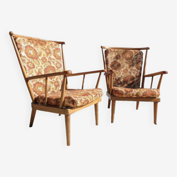 Pair of Baumann Scandinavian style fan armchairs