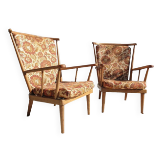 Pair of Baumann Scandinavian style fan armchairs
