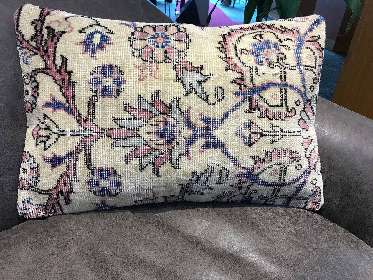 Housse de coussin lombaire en tapis décoloré 40x60 cm