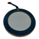 Miroir rond vintage en velours bleu et doré