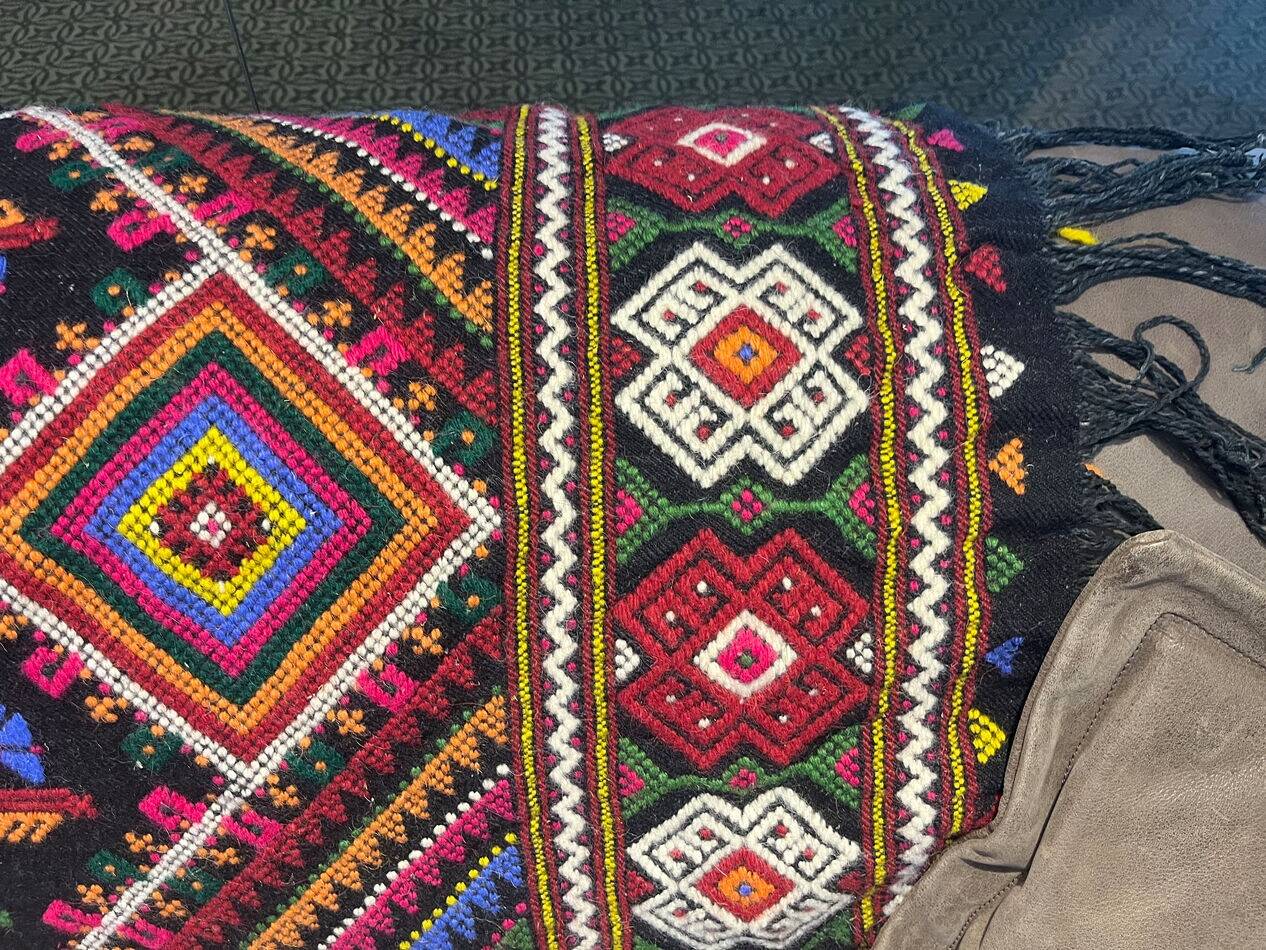Old anatolian rug for sofa