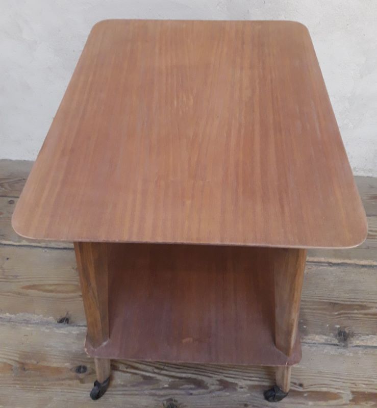 Table served legs compass with wheels 1950s