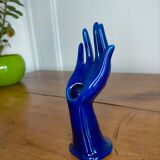 Hand navy blue ceramic vase