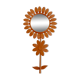 Grand miroir "fleur" 1970 en métal orange