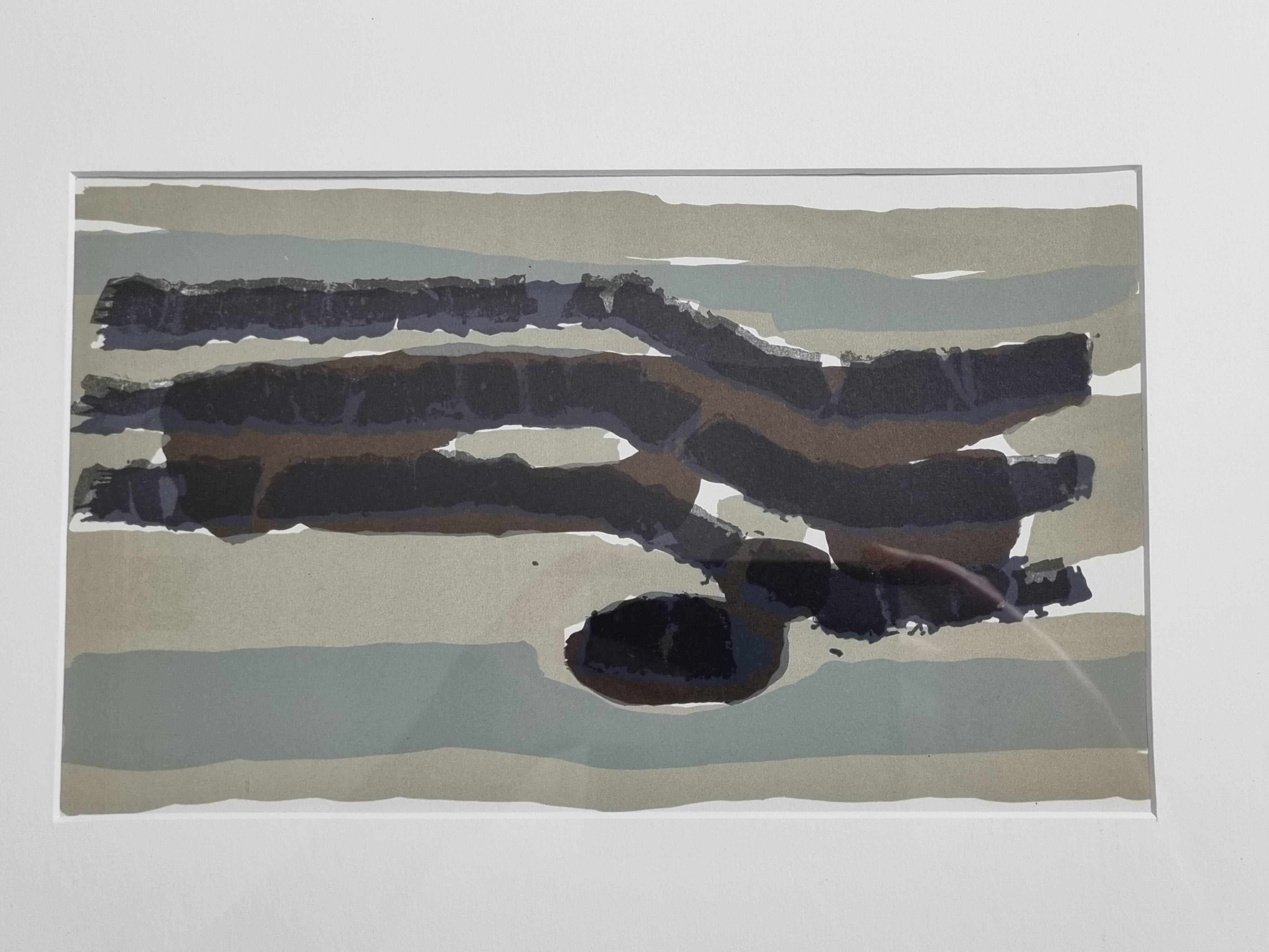 Abstract Lithograph after Raoul Ubac - 1966 - Framed under Glass - 33 x 37 cm