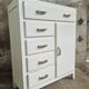 Brocante commode blanc crème des années 50