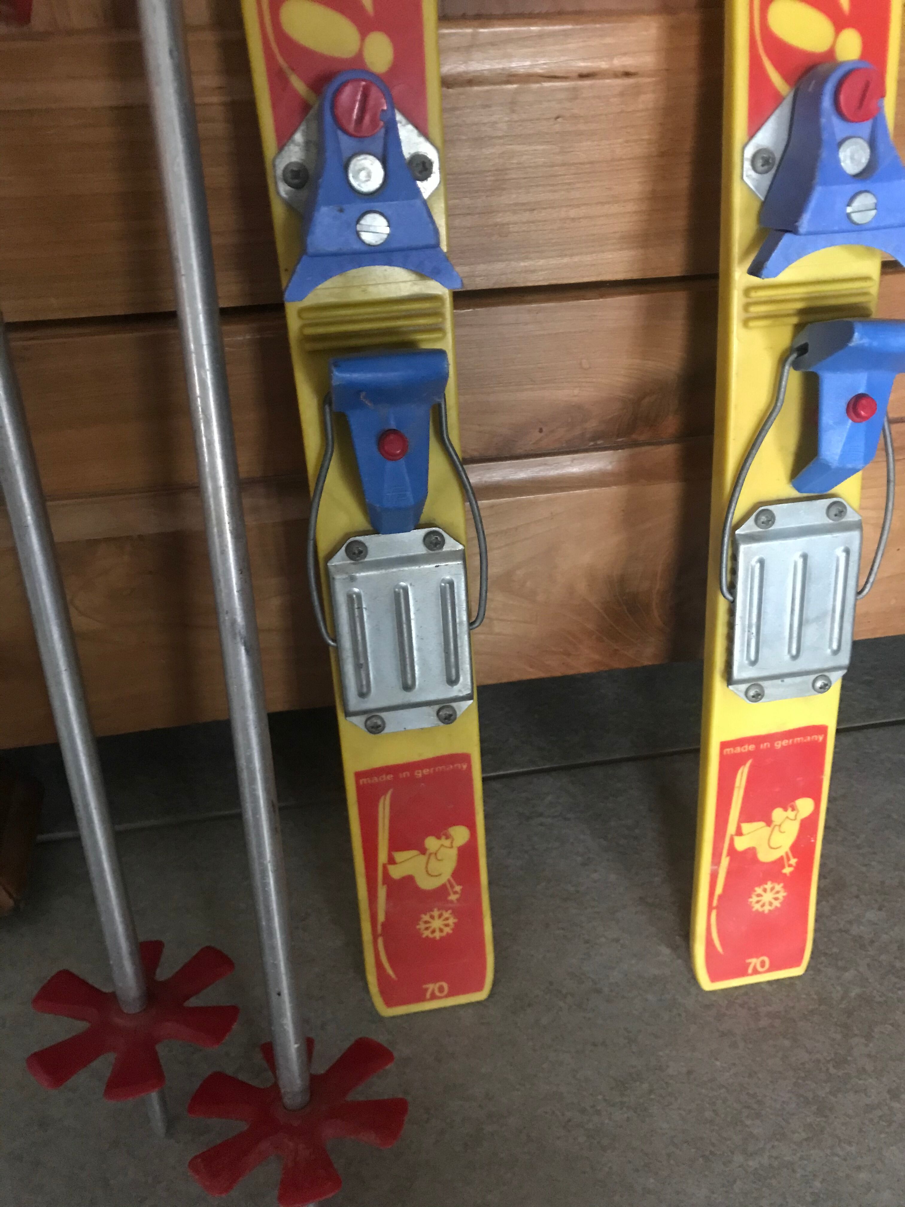 Vintage children's ski pair