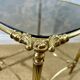 Small side table with a smoked glass top, Hollywood Regency.