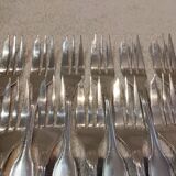 12 silver-plated metal cake forks by Christofle Vendôme 15.2