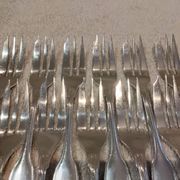 12 silver-plated metal cake forks by Christofle Vendôme 15.2