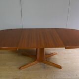 Baumann oval teak table with extensions
