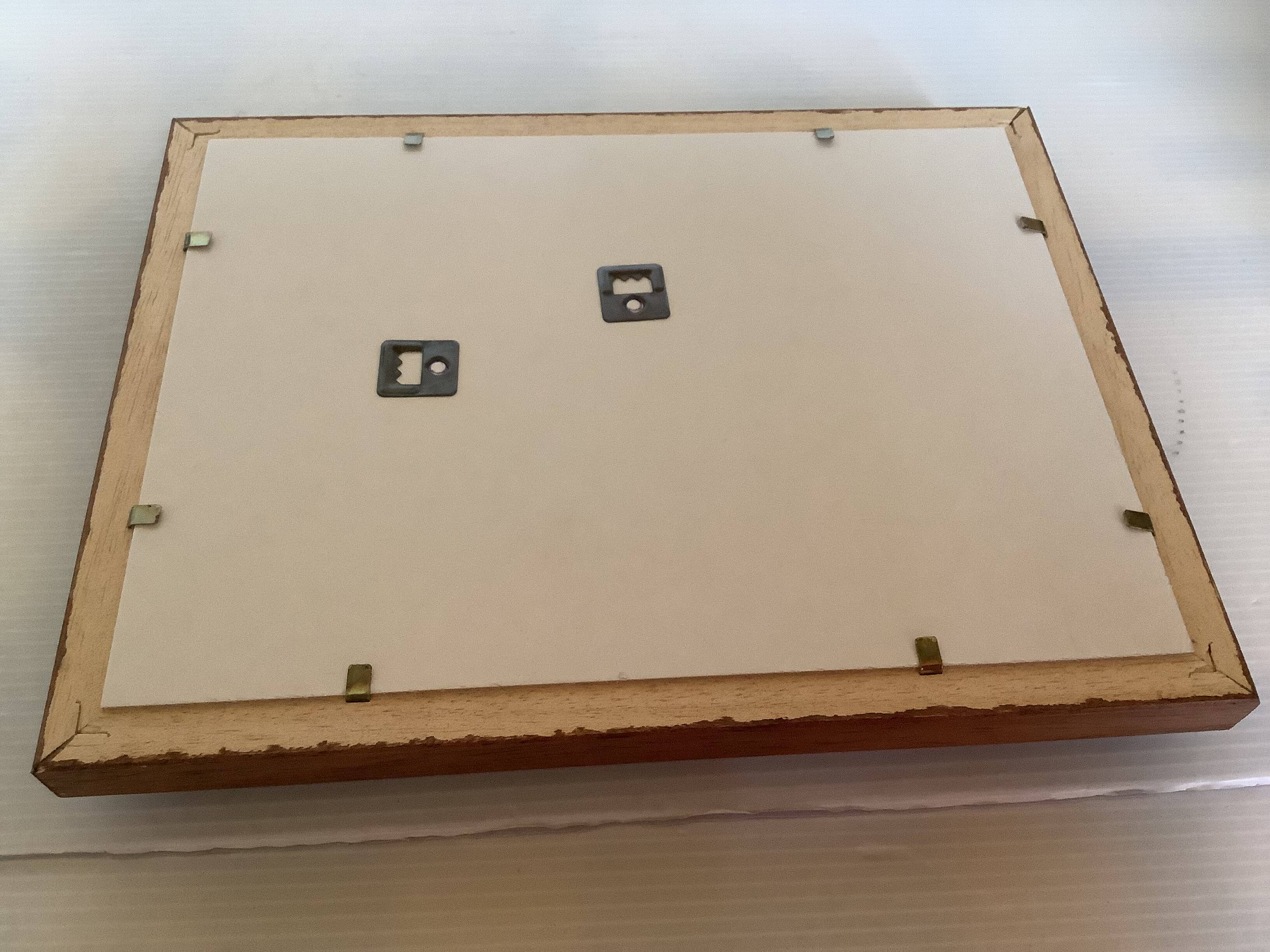 Small village painting, oil on panel, signed