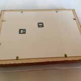 Small village painting, oil on panel, signed