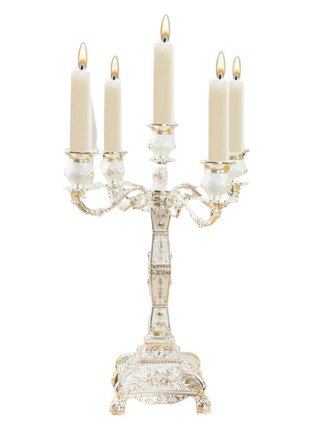 European 5-Head White Candle Holder, Home decor