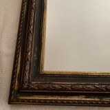 Miroir rectangle ancien lours bois sculpté peint patiné