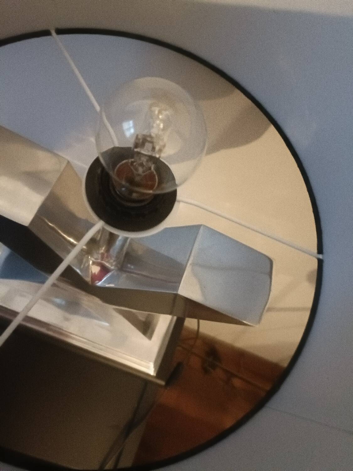 Lamp in X, cross, steel, design