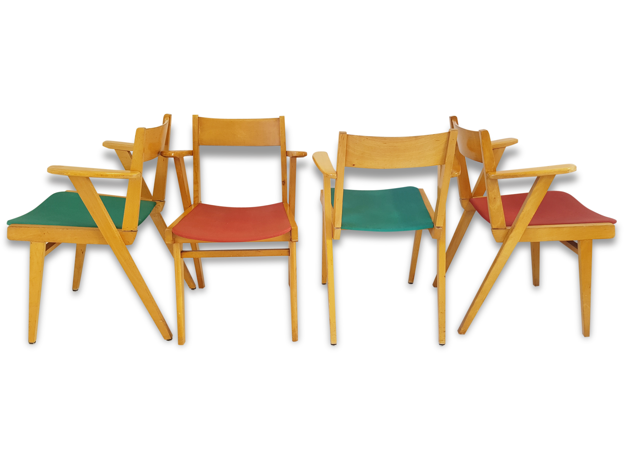 Set of 4 chairs chairs bridge 1950 vintage 50s rockabilly chairs zazou