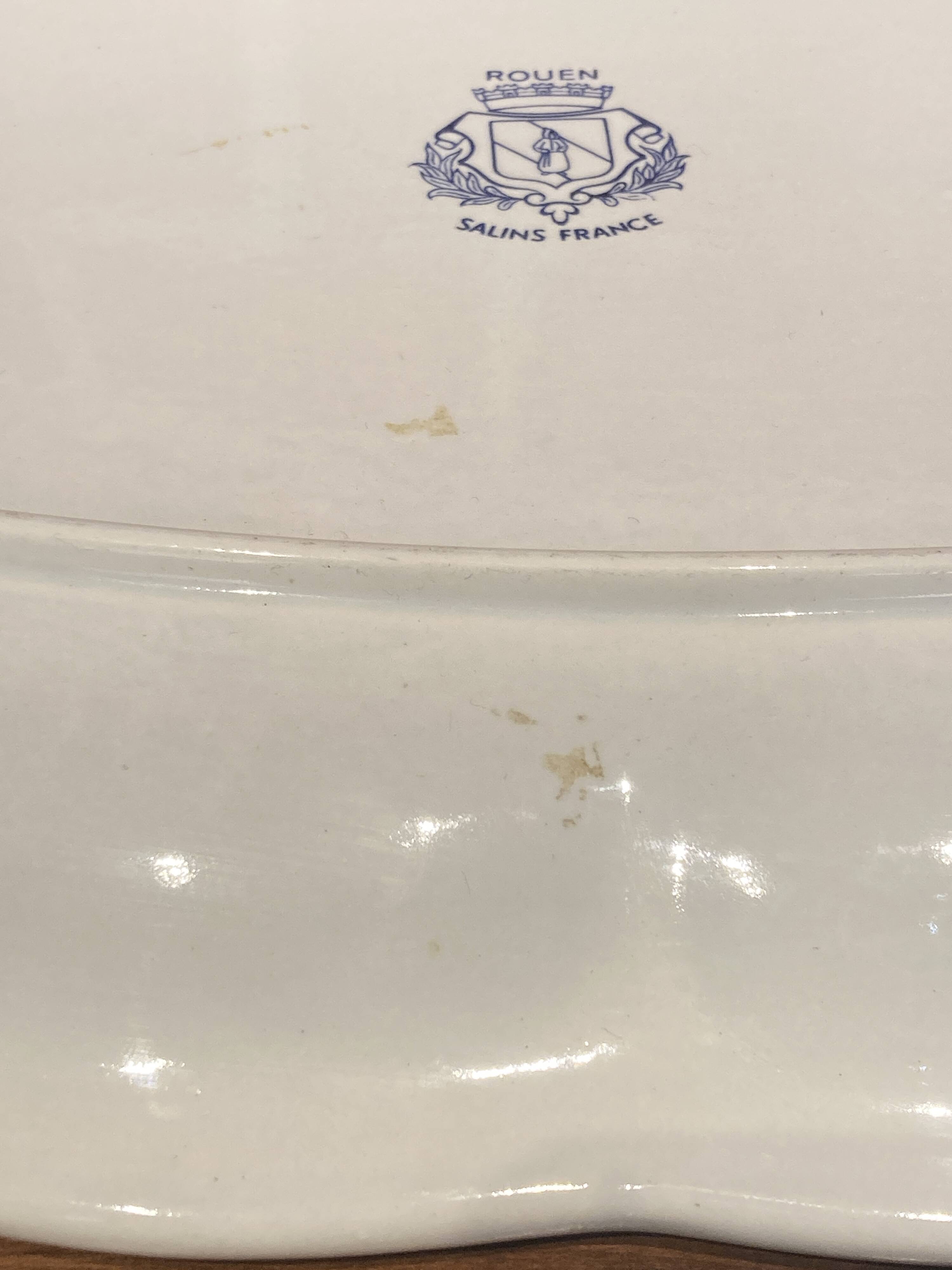 Tureen and its porcelain dish Rouen Salins France