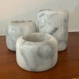 Vintage marble candlestick trio from the 1970s.