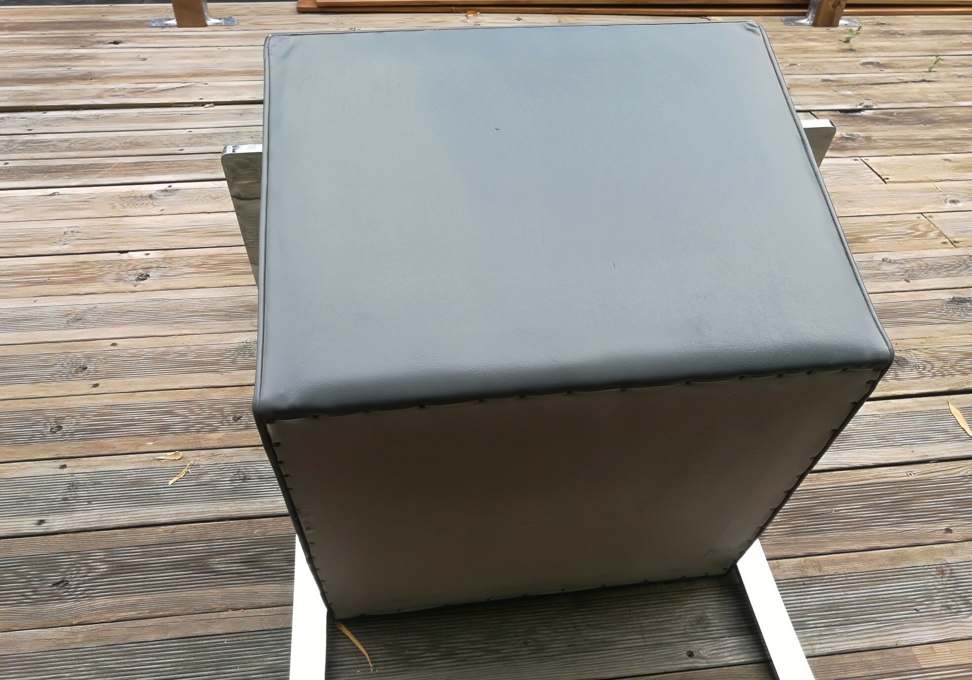 Gray skai chrome design armchair