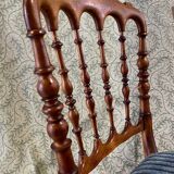 Pair of beech chairs with velvet
