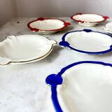 Cendrier en céramique vintage Rosenthal Elfenbein Kronach, série Miramar avec rouge