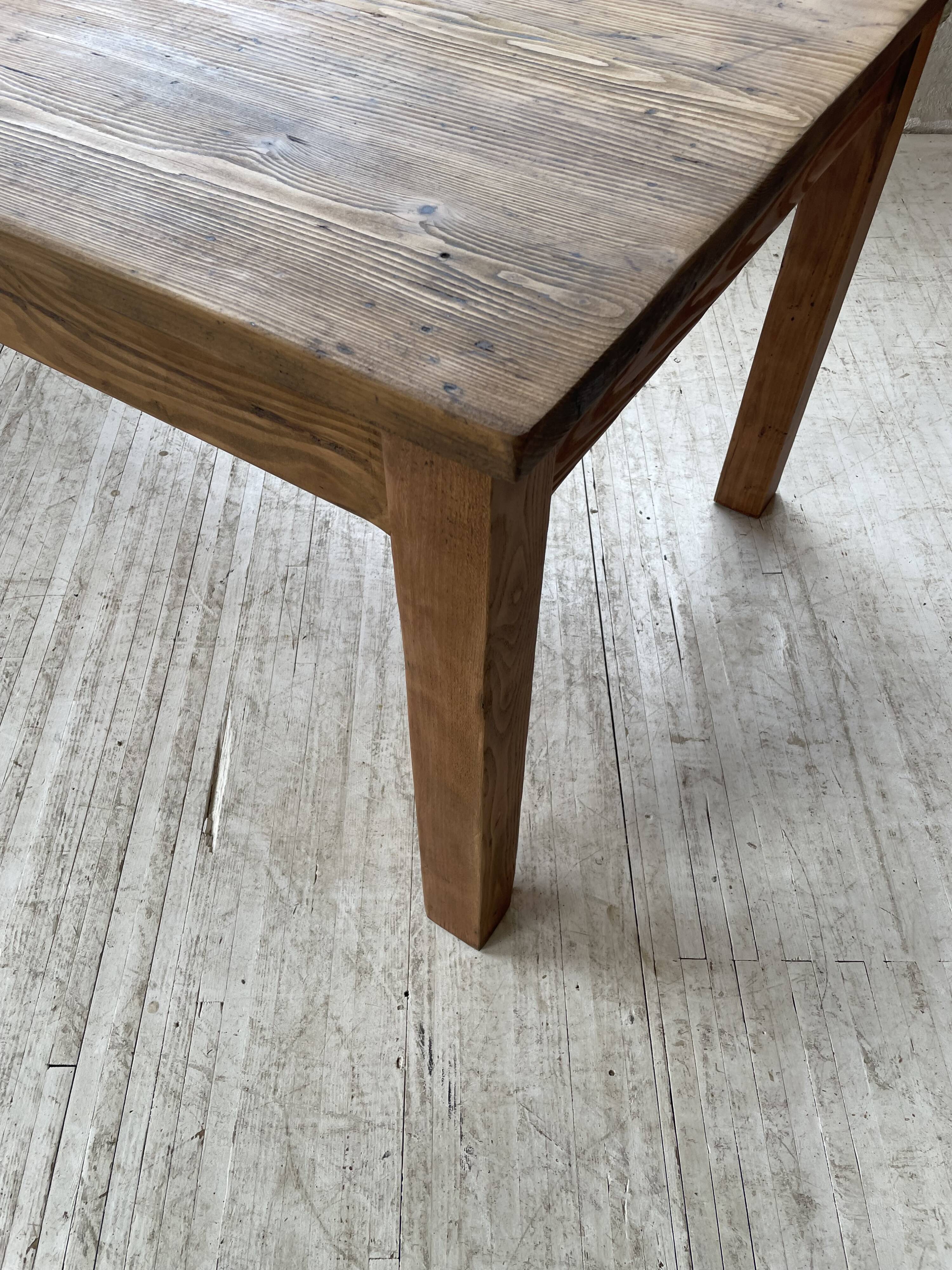 Farmhouse table in elm and pine 2m